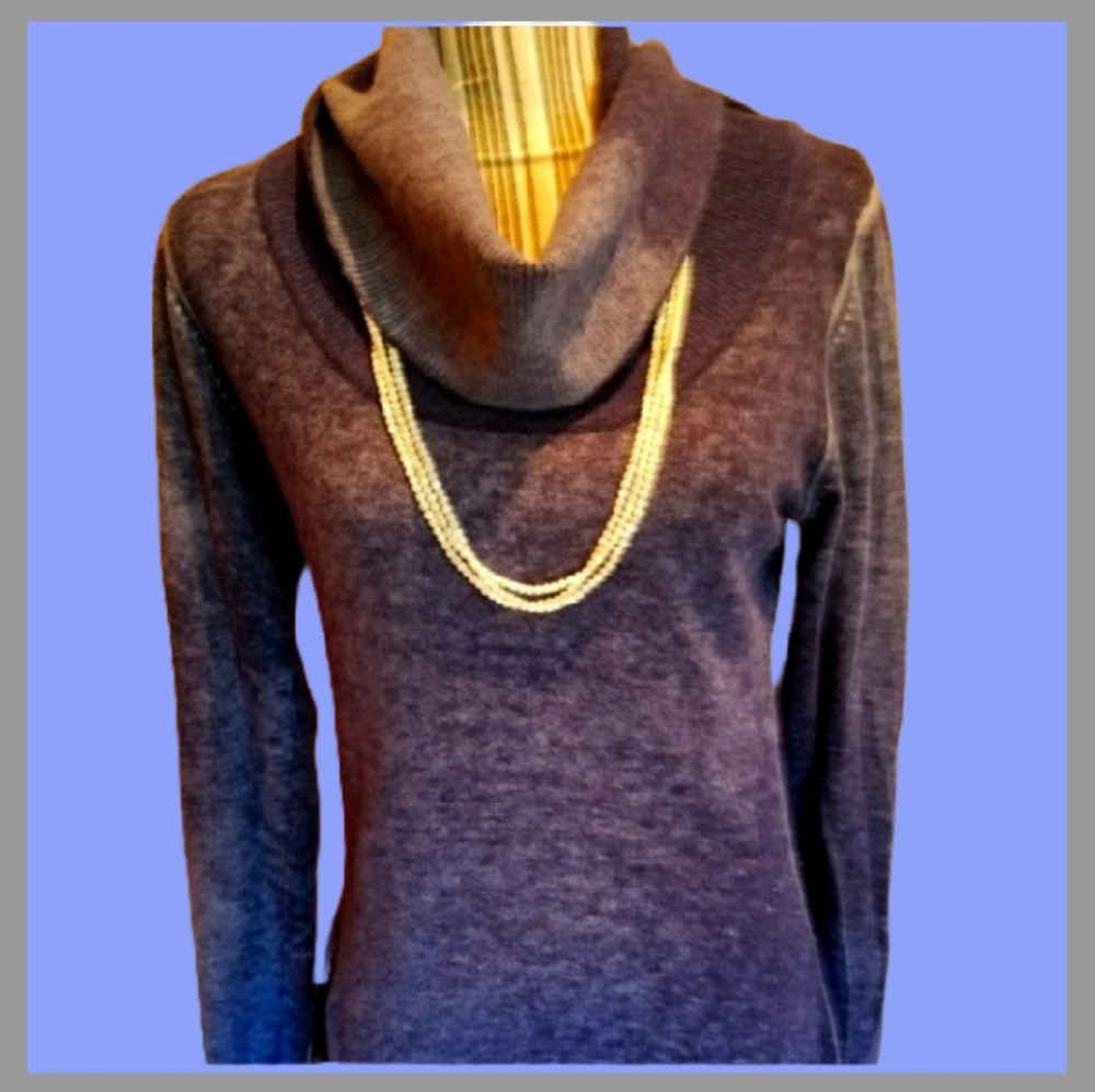 My Tribe Angora Wool Blue Tunic Sweater